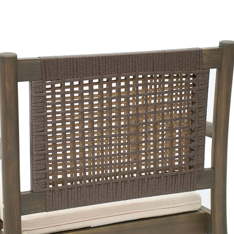 Christopher Knight Home - Porto Modern Outdoor Acacia Wood and Rattan Dining Chair Set with Water-Repellent Cushions