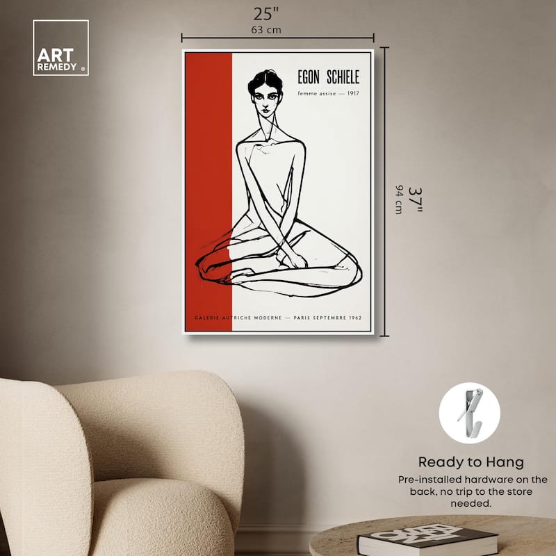 Schiele's Red and White Canvas by Art Remedy
