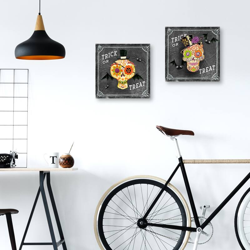 Chalkboard Skull 1 & 2 by Geoff Allen Canvas Art Prints