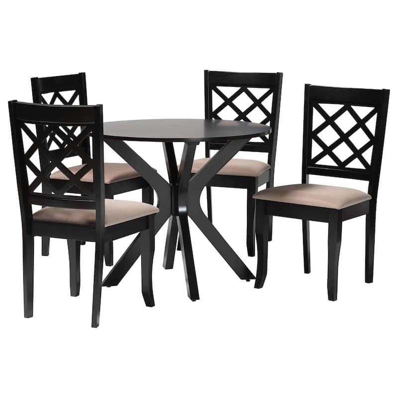 Jana Modern Fabric and Wood 5-Piece Dining Set
