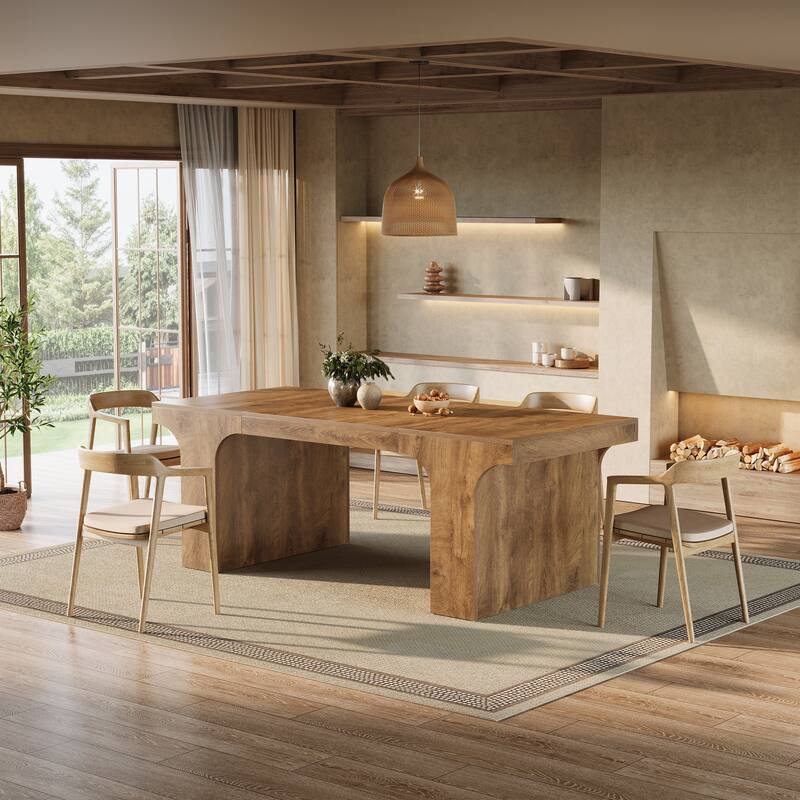 Farmhouse Rectangular Dining Table for 6-8 People