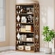 preview thumbnail 6 of 11, 6-Tier Rustic Bookshelf, 70-Inch Wooden 5 Shelf Bookcase - 11.81"D x 31.5"W x 70.47"H