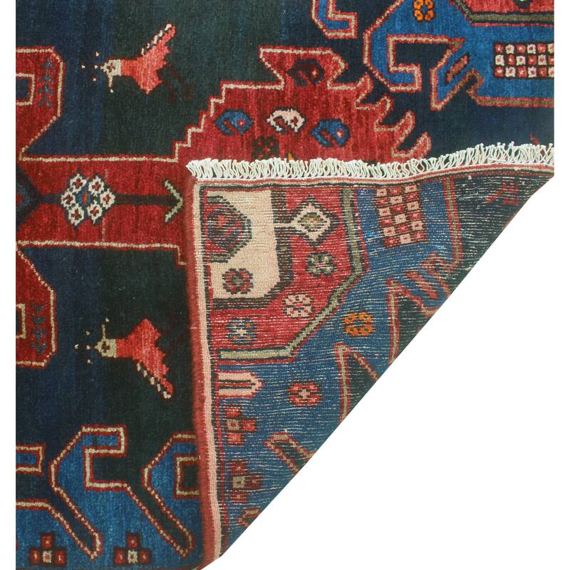 Fine Vintage Distressed Alexmar Charcoal/Red Runner - 2'6" x 9'0"