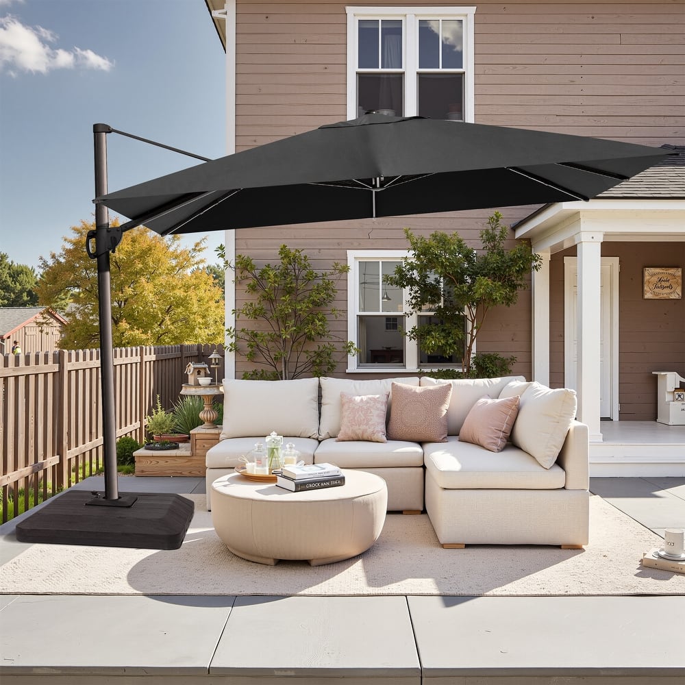 9 x 12 ft Outdoor Shade Patio Cantilever Offset Umbrella, Base Included