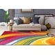 preview thumbnail 18 of 18, World Rug Gallery Modern Contemporary Waves Multicolored Non-slip Non-skid Area Rug