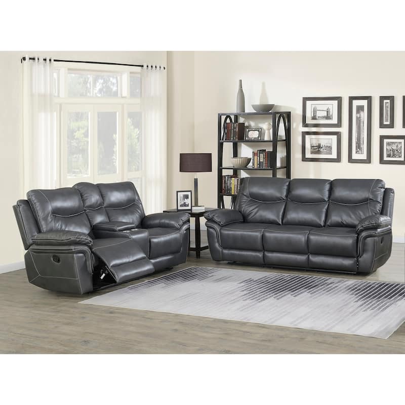 Steve Silver Irrigone Faux Leather Reclining Loveseat with Storage