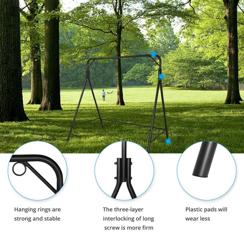 Metal Patio Swing Stand Black Frame