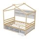 preview thumbnail 11 of 69, House Bed with Roof, Shelves, & Under Bed Storage