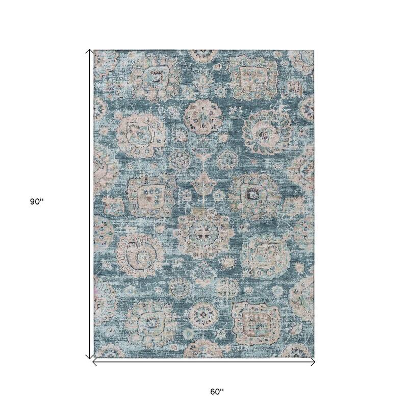 HomeRoots Floral Transitional Rectangle Outdoor Rug