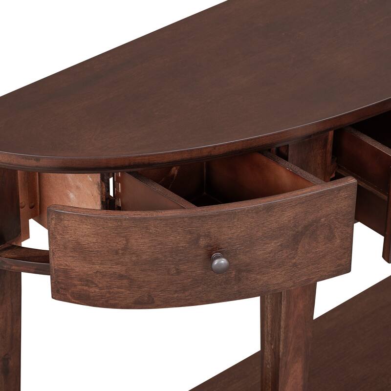 Roomfitters Modern Curved Console Table with 3 Drawers and 1 Shelf, Ideal for Hallway, Entryway, or Living Room