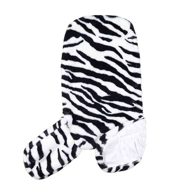 FauxFur Animal Pattern Reading Pillow Cover(Cover ONLY, NO INSERT) - 28" x 30" x17" - Zebra
