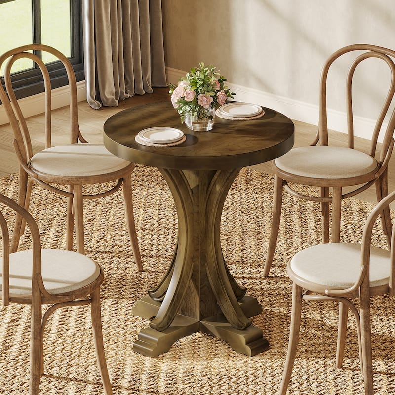 23" Solid Wood Pedestal Dining Table