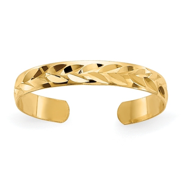 14k Yellow Gold Weave Design Adjustable Toe Ring 1.09 gr 14k Yellow Gold Weave Design Adjustable Toe Ring 1.09 gr