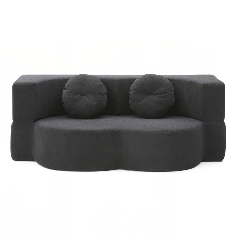 Folding Sofa Bed with Pillow, Sleeper Sofa, Floor & Futon Loveseat Couch