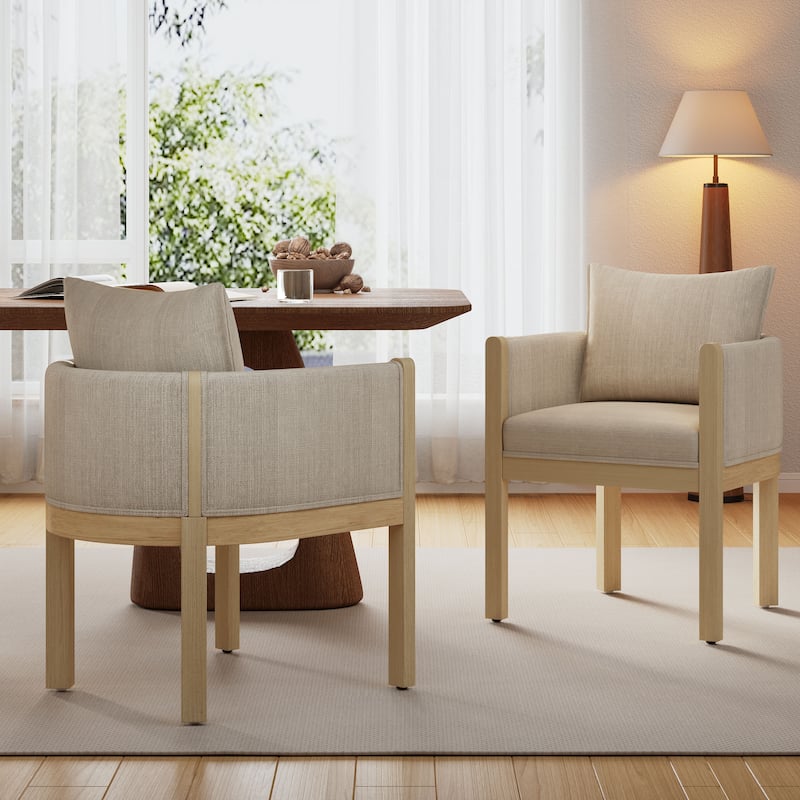 Christopher Knight Home - Callahan Linen Upholstered Dining Chair with Armrests