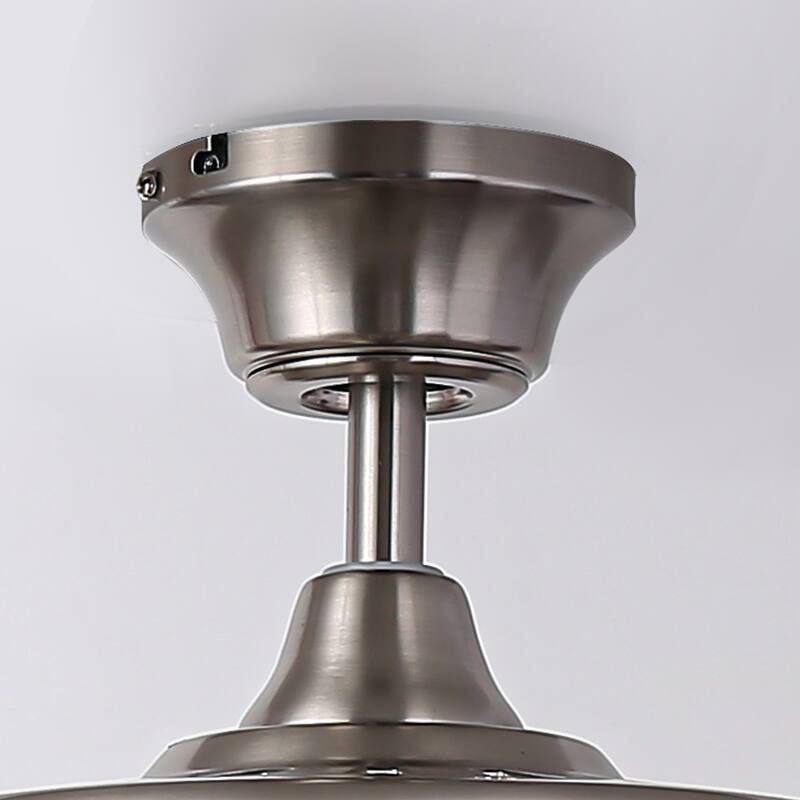 52-inch Traditional Nickel Frosted Glass Ceiling Fan with Light and Pull Chain - Polished Nickel