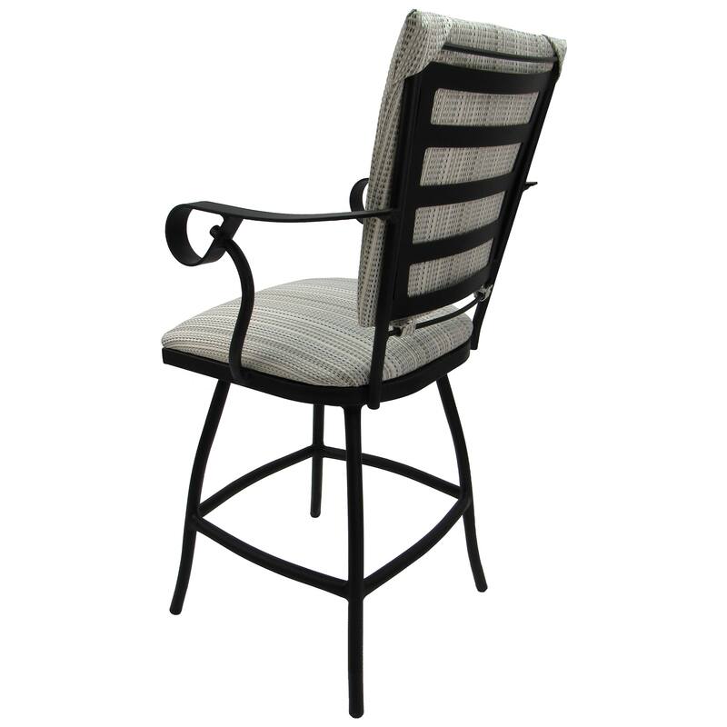 Swivel Counter 26" Bar Stool with a Padded Back - Jenna - Black Frame - 26 inch Seat