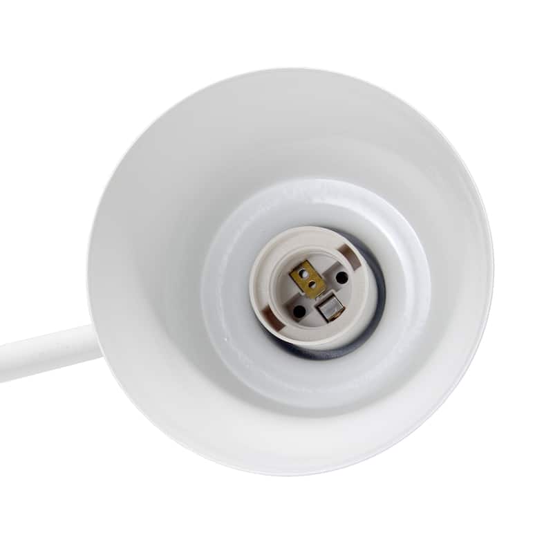 Modern Metal Desk Lamp with Dual USB Charging Ports Adjustable Arm Multiple Colors - 7.28” x 5.60” x 16”