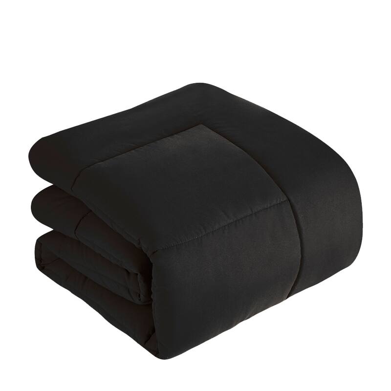 Plush Solid Color Box Stitch Down Alternative Comforter