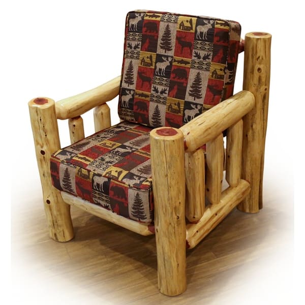 slide 2 of 3, Red Cedar Log - Santa Fe Chair Red Cedar Log