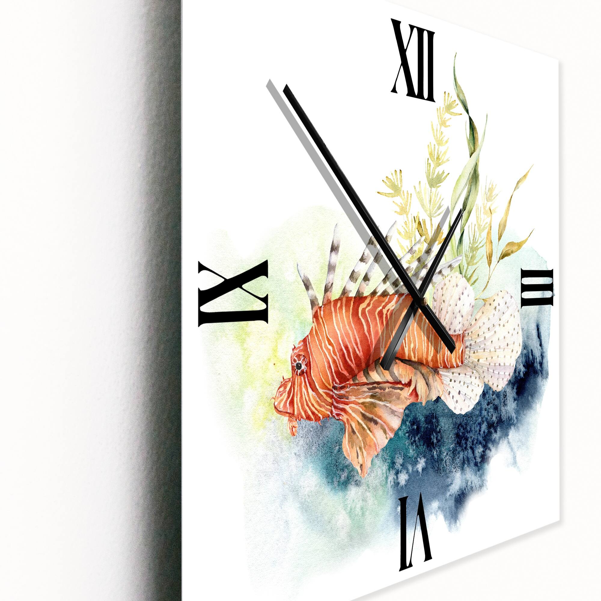 Designart 'Lionfish and Kelp With Coral Reef and Laminaria' Nautical