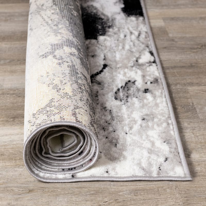 Madrid Collection - Grey Rock Face Texture Rug