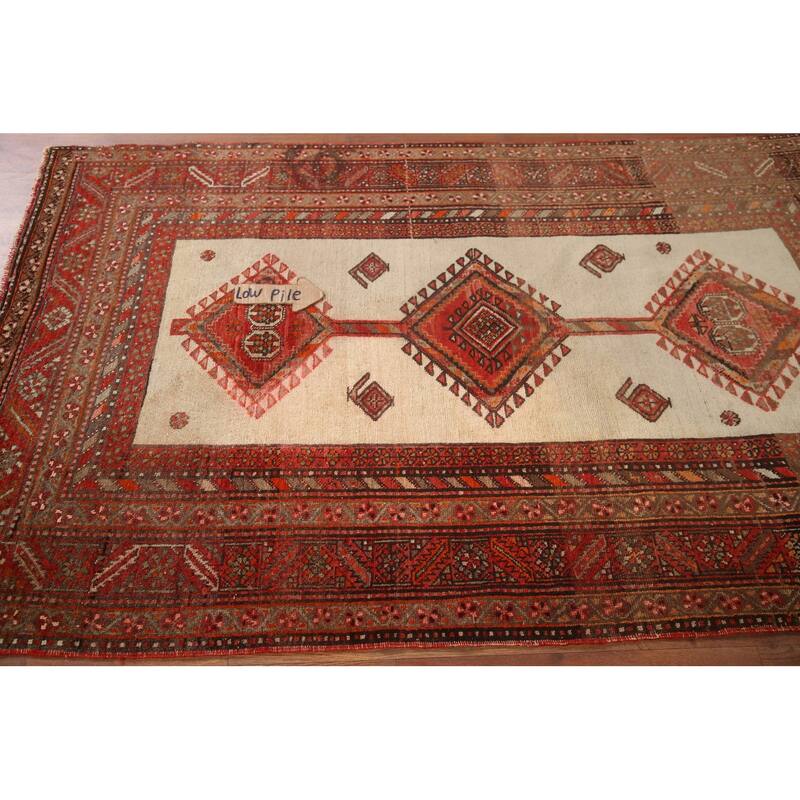 Malayer Vegetable Dye Persian Rug Hand-knotted Wool Carpet - 4'2" x 6'8"