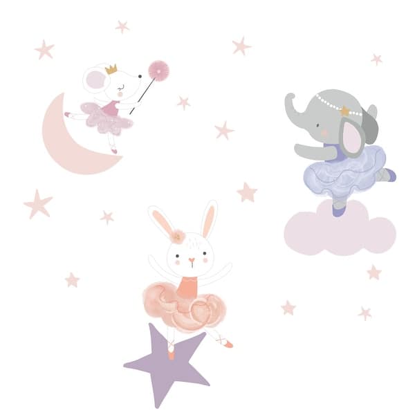 slide 2 of 4, Bedtime Originals Tiny Dancer Ballet Animals & Stars Wall Decals- Elephant/Bunny