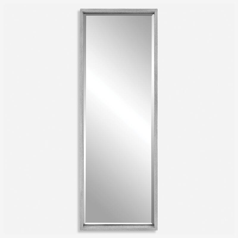Rustic Style Rectangular Wall Mirror - 73.5" - Silver