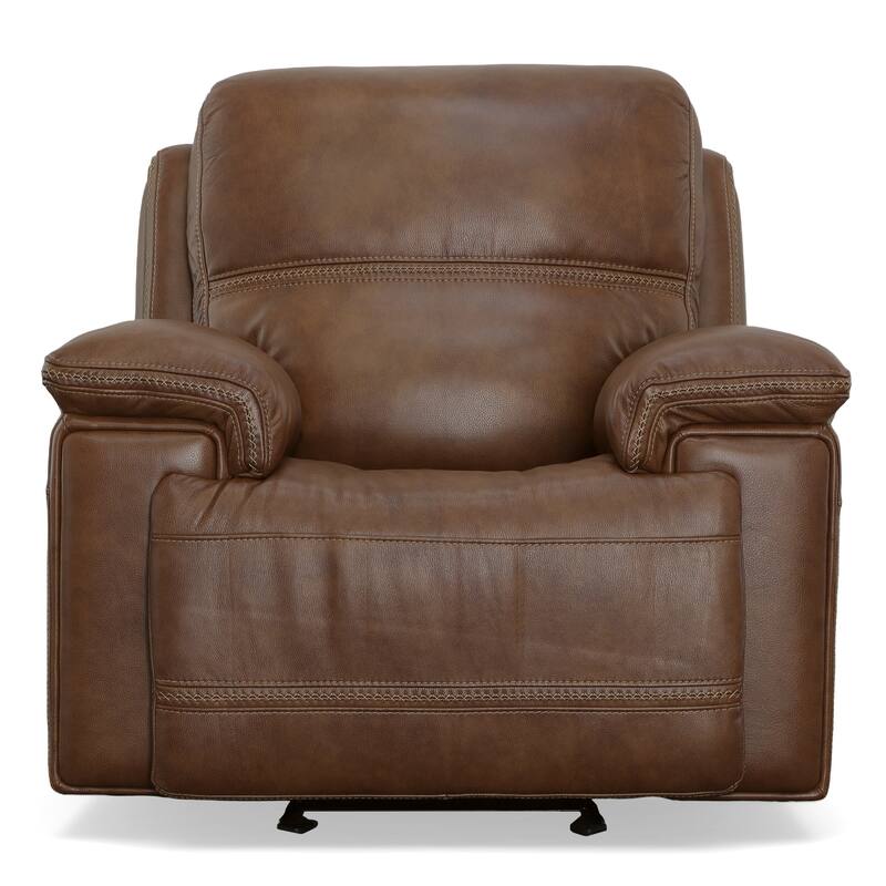 Fenwick Cognac Power Gliding Recliner with Power Headrest by Flexsteel