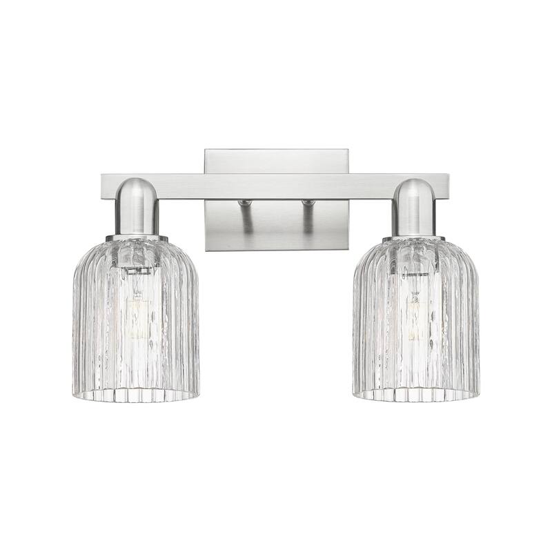 Innovations Lighting 716-2W-11-16 Bridal Veil Vanity Bridal Veil 2 - Brushed Satin Nickel / Clear