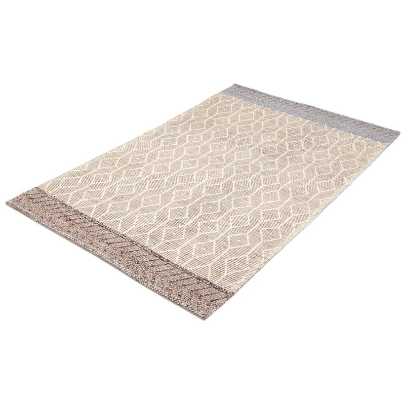 ECARPETGALLERY Braid weave Sienna Grey Wool Rug - 4'11 x 7'11