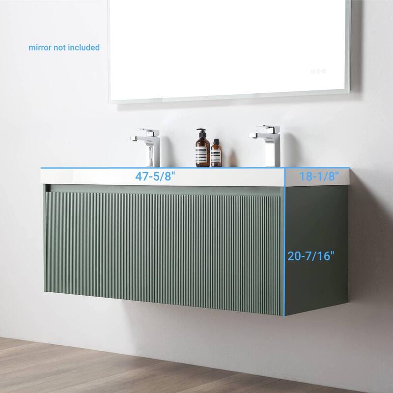 Blossom Positano 48" Floating Double Sink Vanity with Acrylic Top