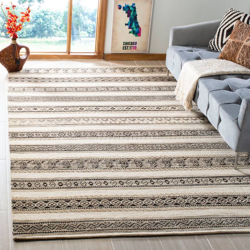 SAFAVIEH Hand-knotted Santa Fe Silka Modern Wool Rug - 8' x 10' - Natural/Multi