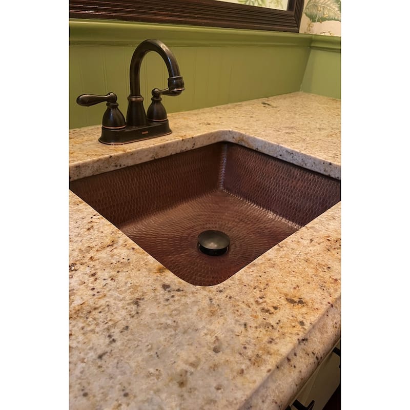 19-in Rectangle Under Counter Hammered Copper Bathroom Sink (LREC19DB)