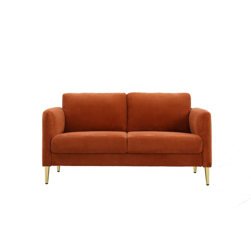 US PRIDE FURNITURE 60.63" W Mid-Century Corduroy Fabric Loveseat