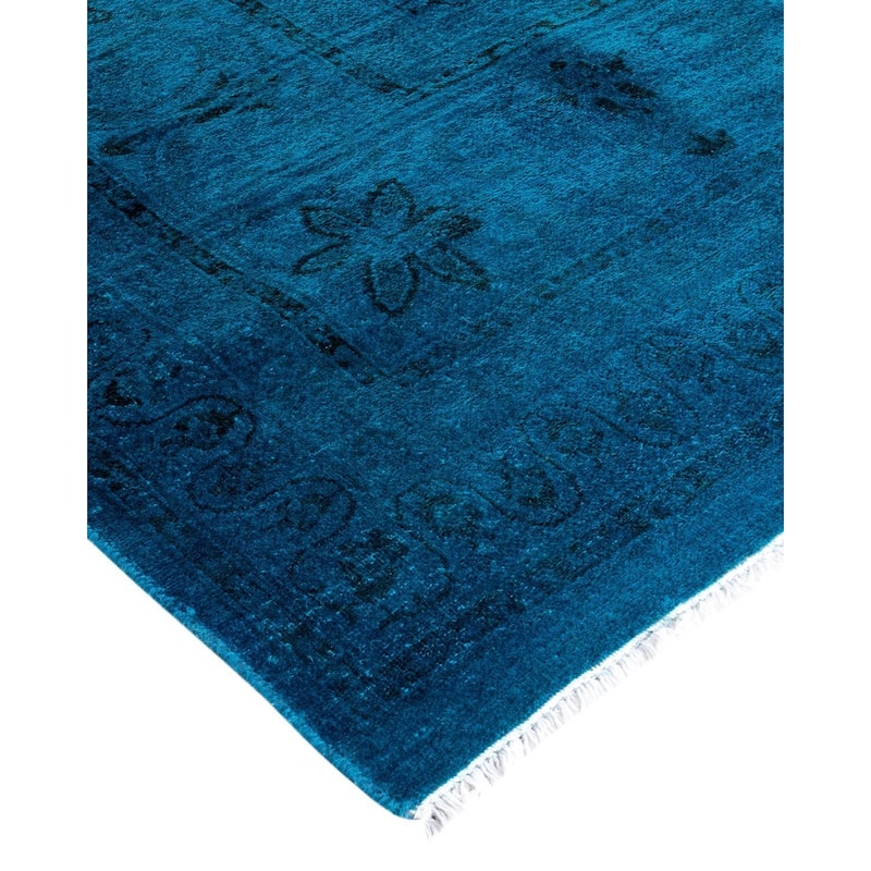 Overdyed, One-of-a-Kind Hand-Knotted Area Rug - Blue - 8' 3" x 10' 2"
