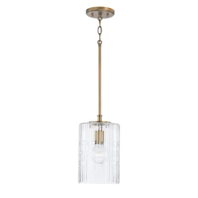 Emerson 7" 1-light Pendant w/ Embossed Seeded Glass
