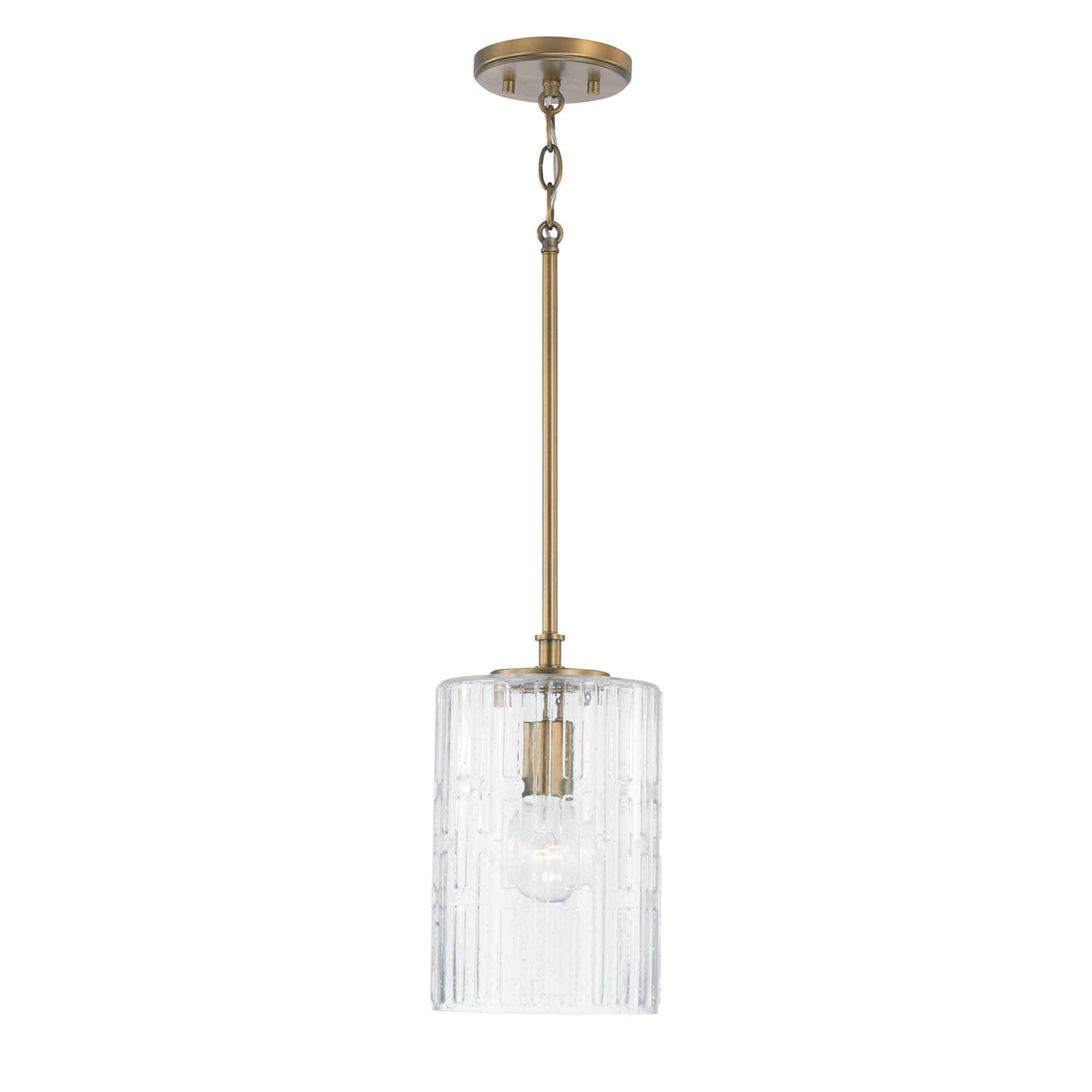 Emerson 7" 1-light Pendant w/ Embossed Seeded Glass
