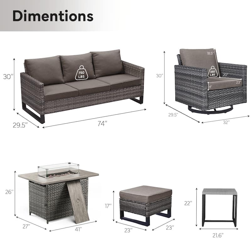 Outdoor Fire Pit Table with Patio Funiture