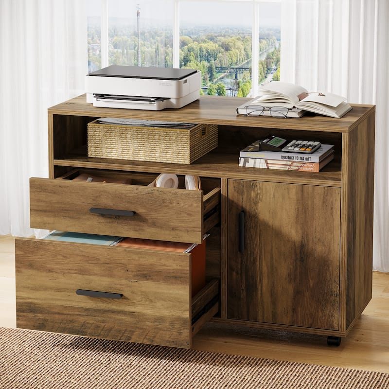 L Shaped Desk with Drawer Cabinet