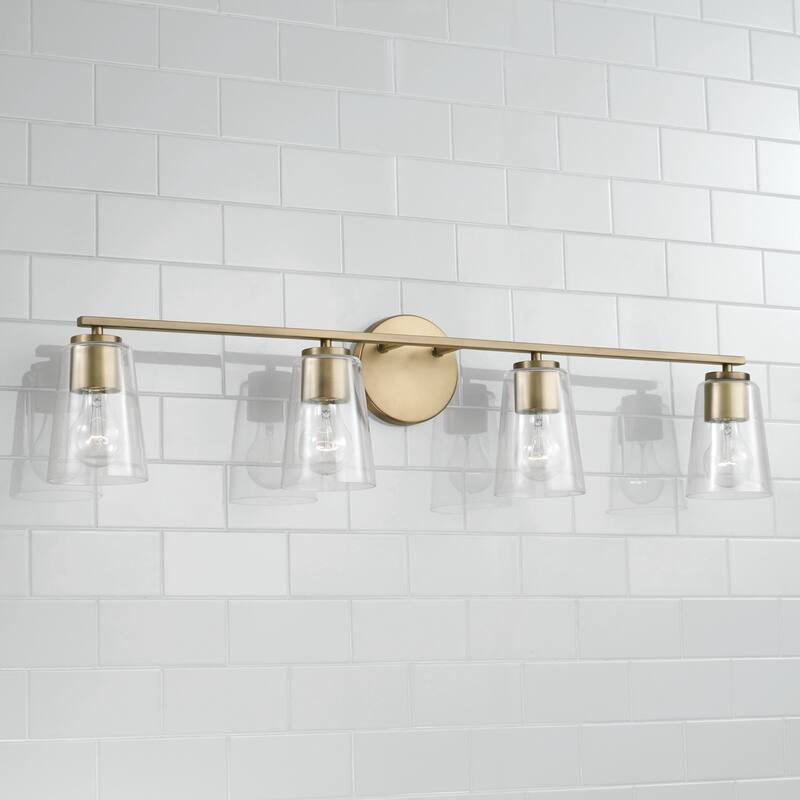 Portman 4-light Bath/ Vanity Fixture w/ Clear Glass