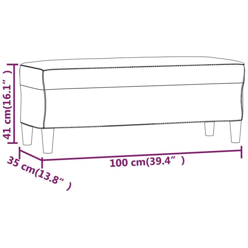 vidaXL Bench Upholstered Ottoman Bench with Padded Seat for Bedroom Fabric