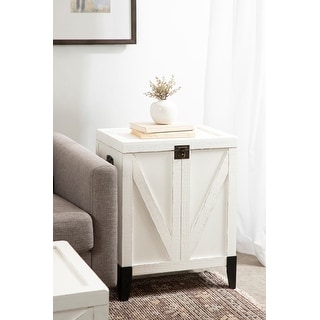 Kate and Laurel Cates Wood Side Table with Trunk Storage - 21x27x15
