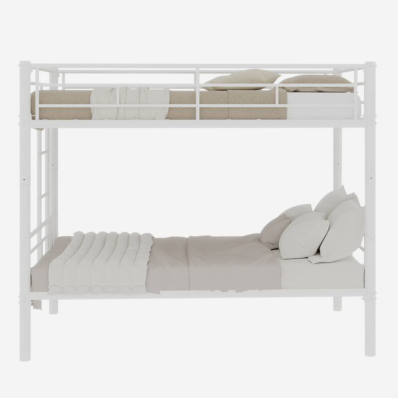 GDFStudio - Twin Over Twin Metal Convertible Bunk Bed Frame
