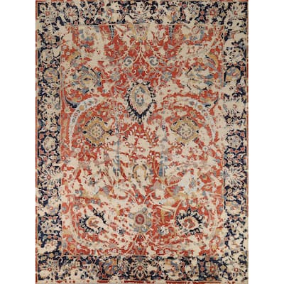 All-Over Floral Art Craft Oriental Vintage Rug Handmade Wool Carpet - 8'0" x 9'11"