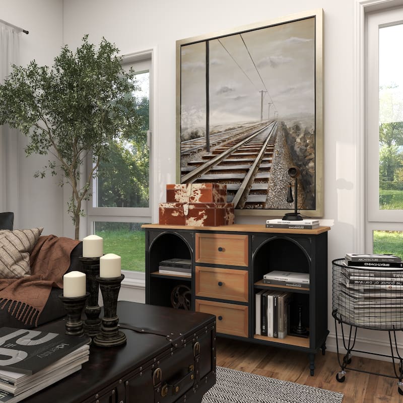 Brown Leather Handmade Box with Hinged Lid (Set of 2) - S/2 14", 17"W