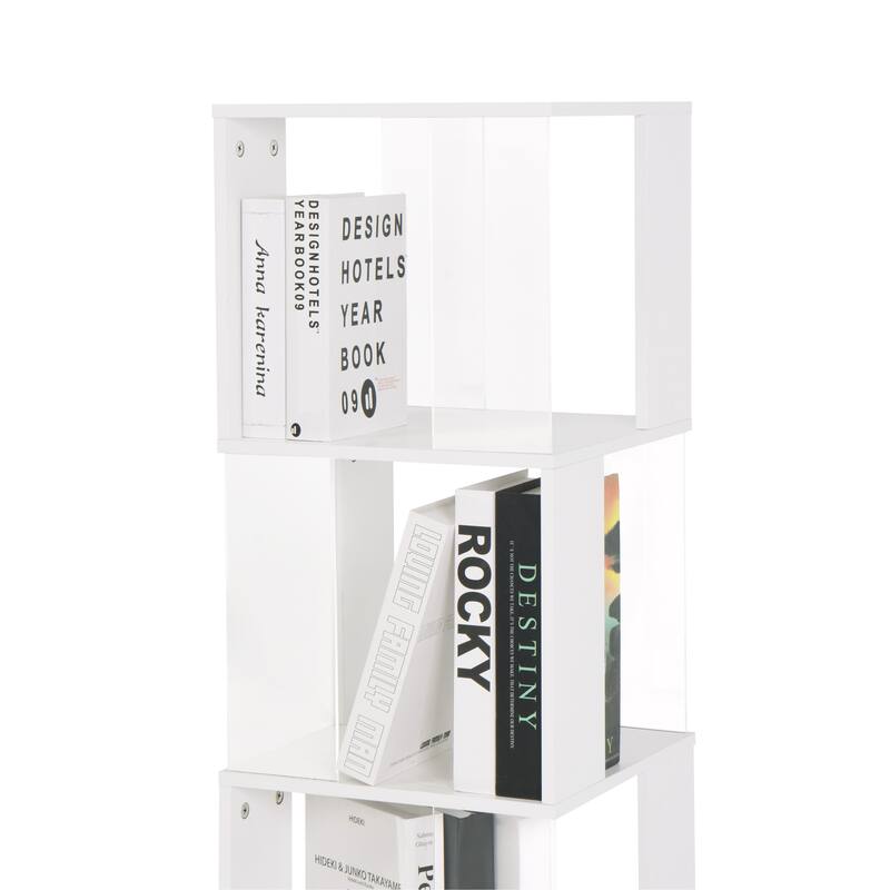 6 tier Rotating Bookshelf, Floor Rack Simple Bookcase