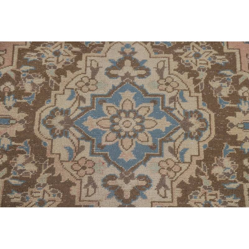 Traditional Kashan Persian Area Rug Handmade Vintage Wool Carpet - 7'11" x 10'10"