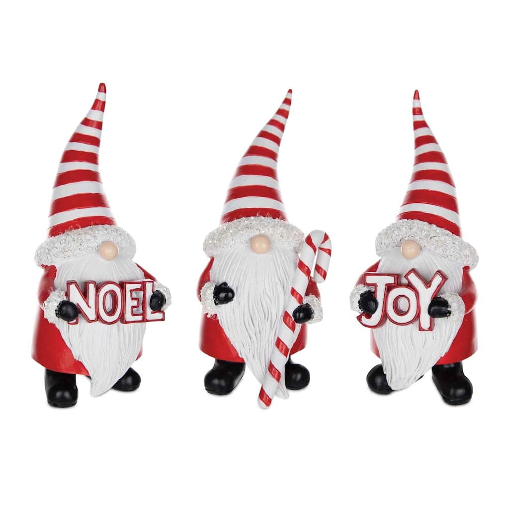 Set of 3 Santa Gnome Christmas Tabletop Figurines 7.5"